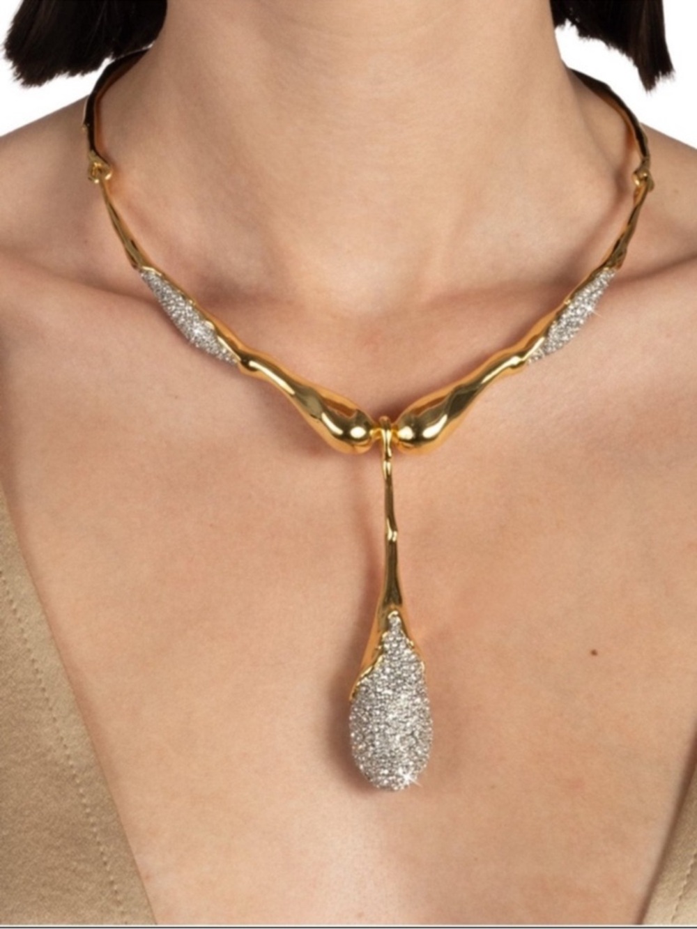 ALEXIS BITTAR Solanales Crystal Teardrop Collar Necklace